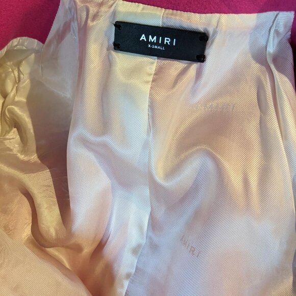 Amiri Long Wool Coat Fuchsia Pink XS Italy - Picture 7 of 8